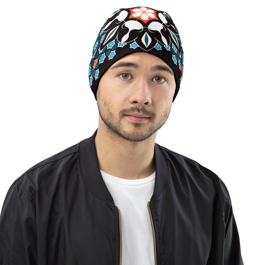 Traditional Arabesque Decorative Ornament - All-Over Print Beanie by Craitza©