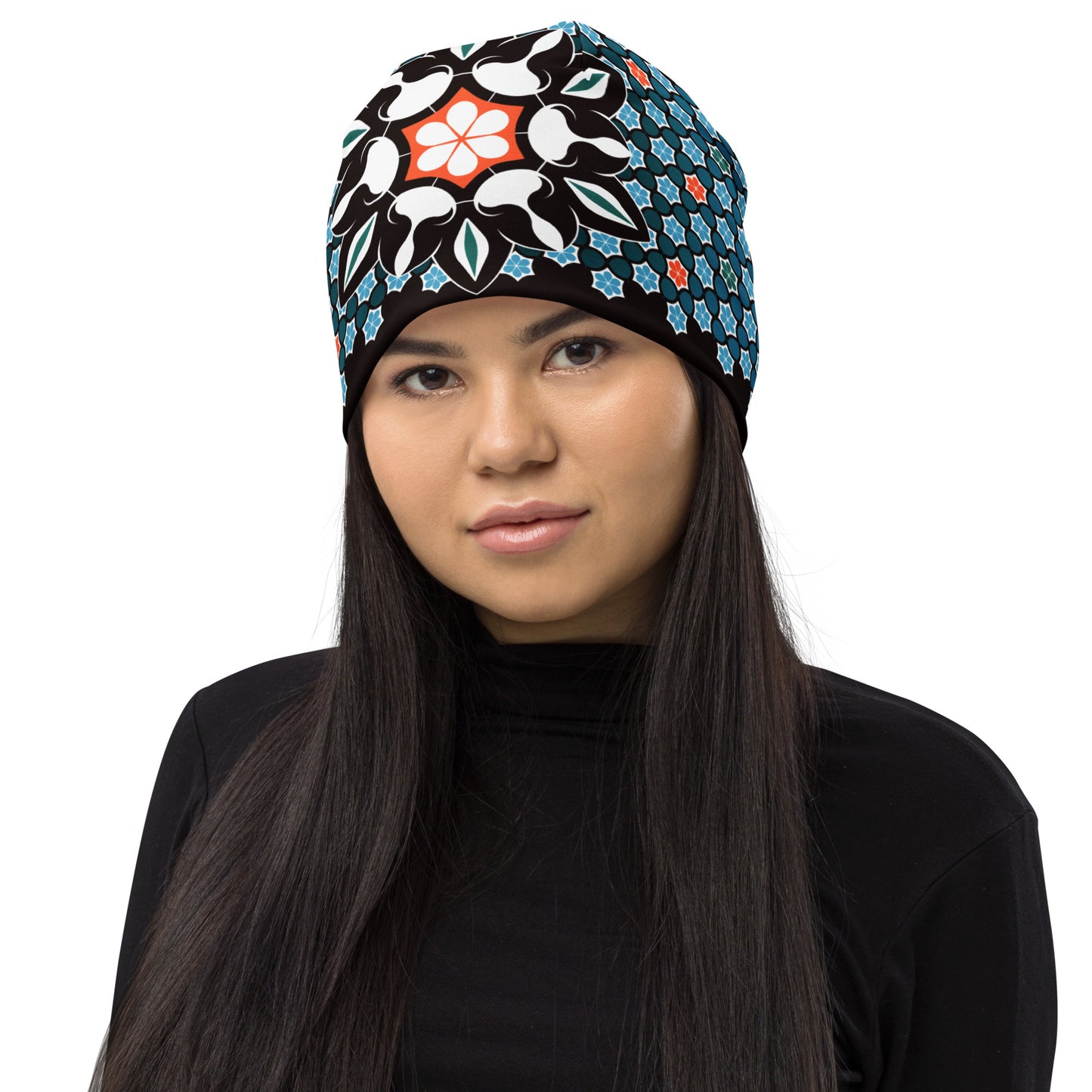 Traditional Arabesque Decorative Ornament - All-Over Print Beanie by Craitza©