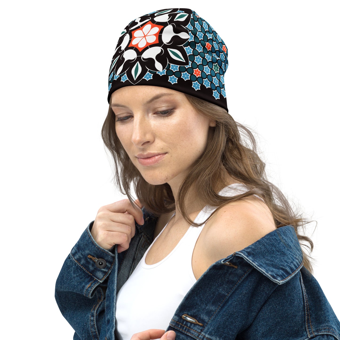 Traditional Arabesque Decorative Ornament - All-Over Print Beanie by Craitza©