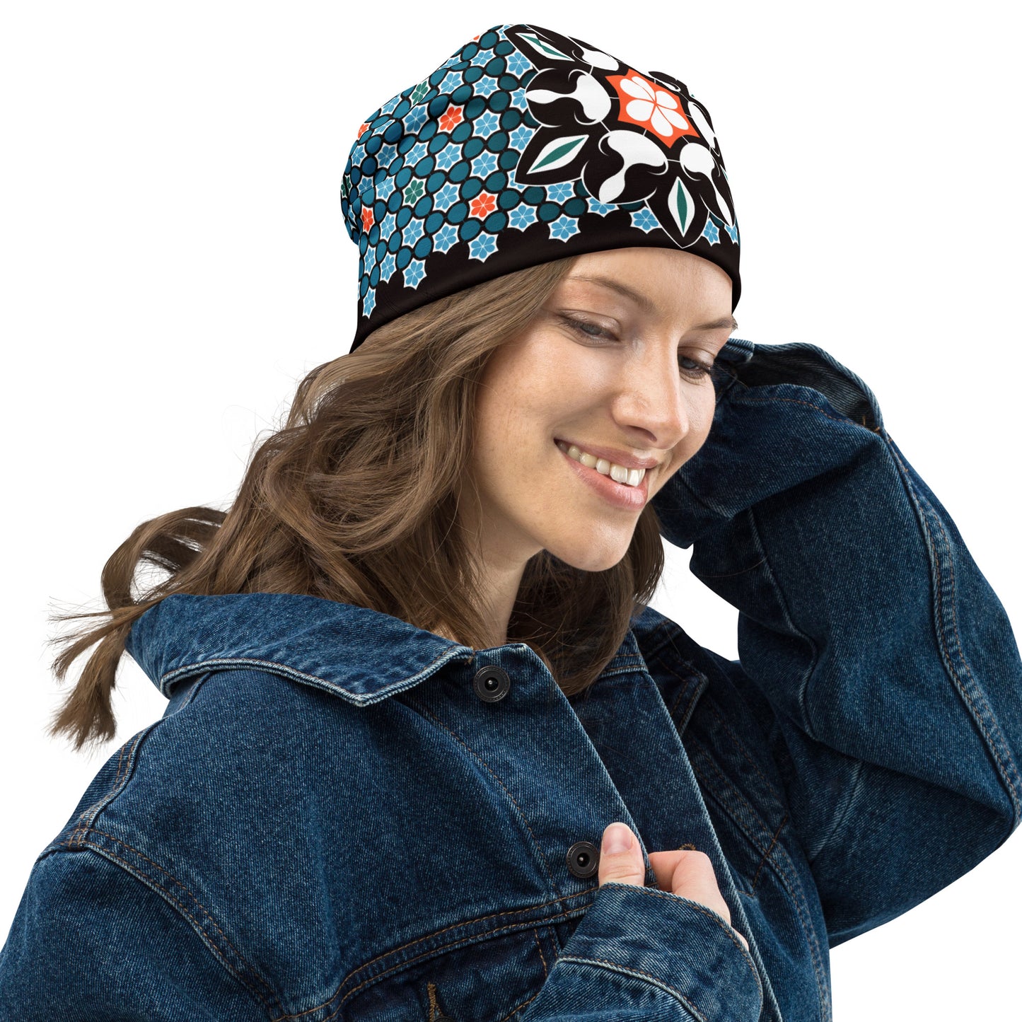 Traditional Arabesque Decorative Ornament - All-Over Print Beanie by Craitza©