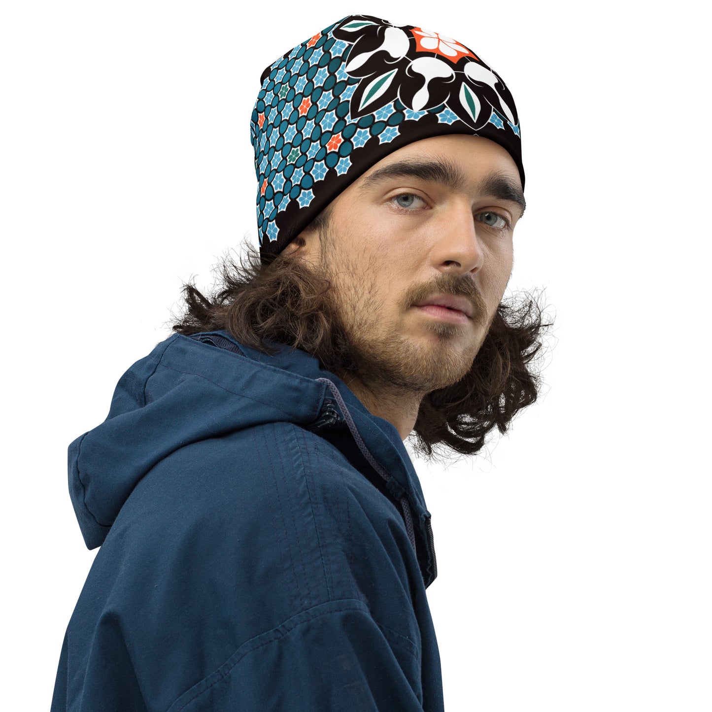 Traditional Arabesque Decorative Ornament - All-Over Print Beanie by Craitza©