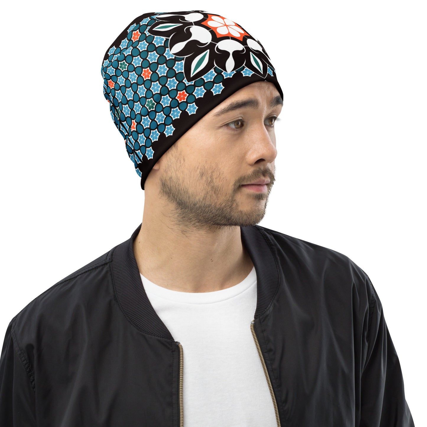 Traditional Arabesque Decorative Ornament - All-Over Print Beanie by Craitza©