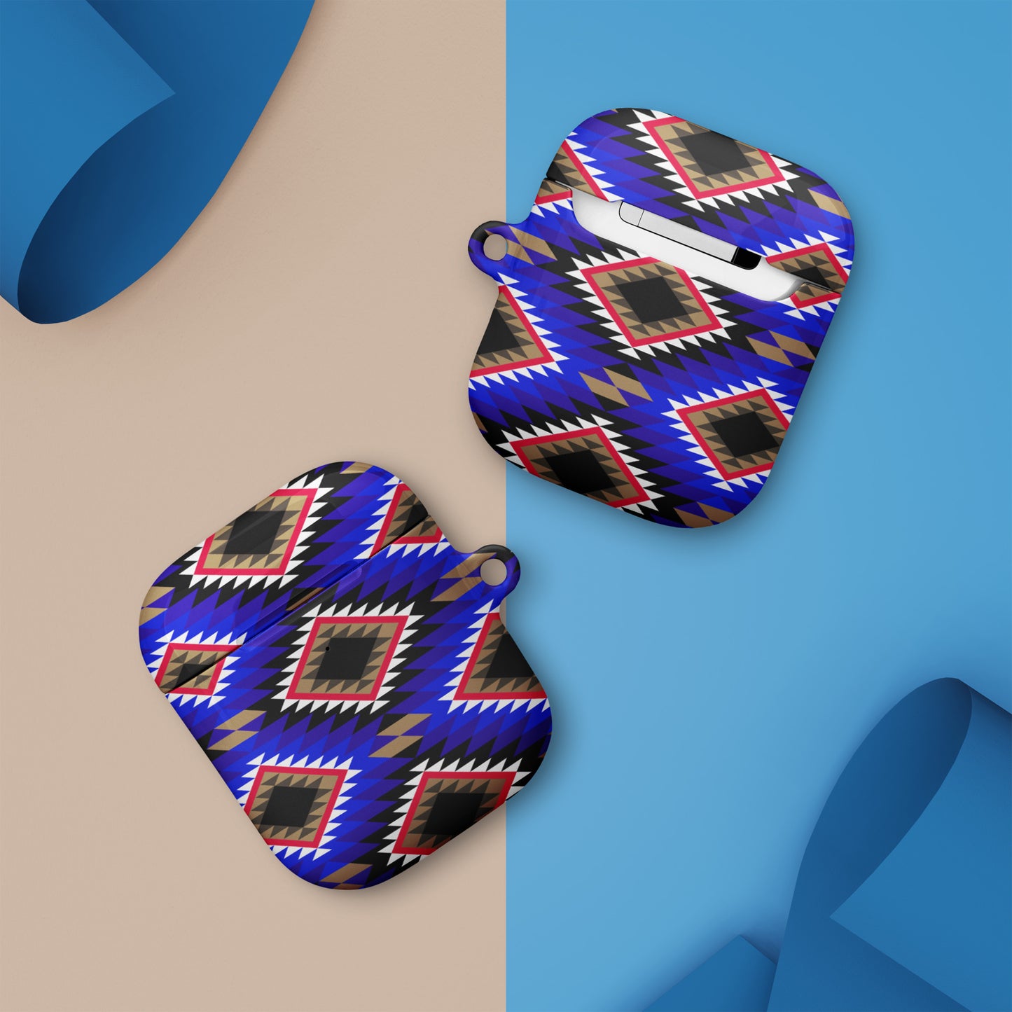 Diamonds Blue Mood Sadu Patterns - Case for AirPods® by Craitza©