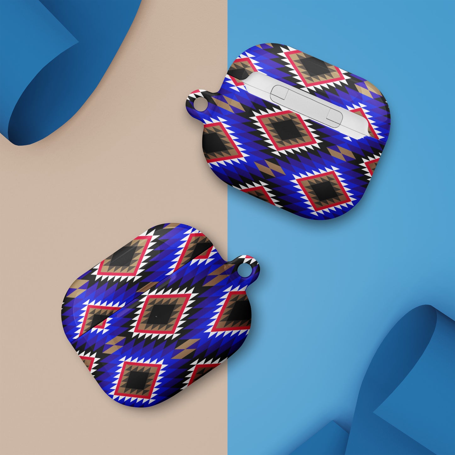 Diamonds Blue Mood Sadu Patterns - Case for AirPods® by Craitza©