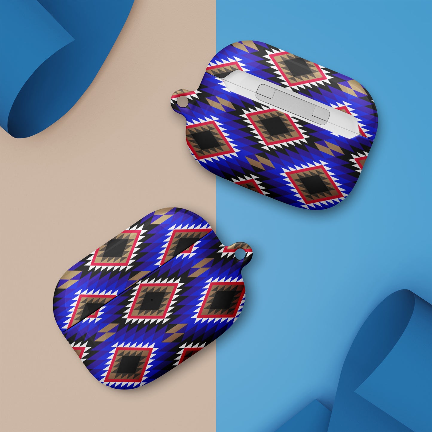 Diamonds Blue Mood Sadu Patterns - Case for AirPods® by Craitza©