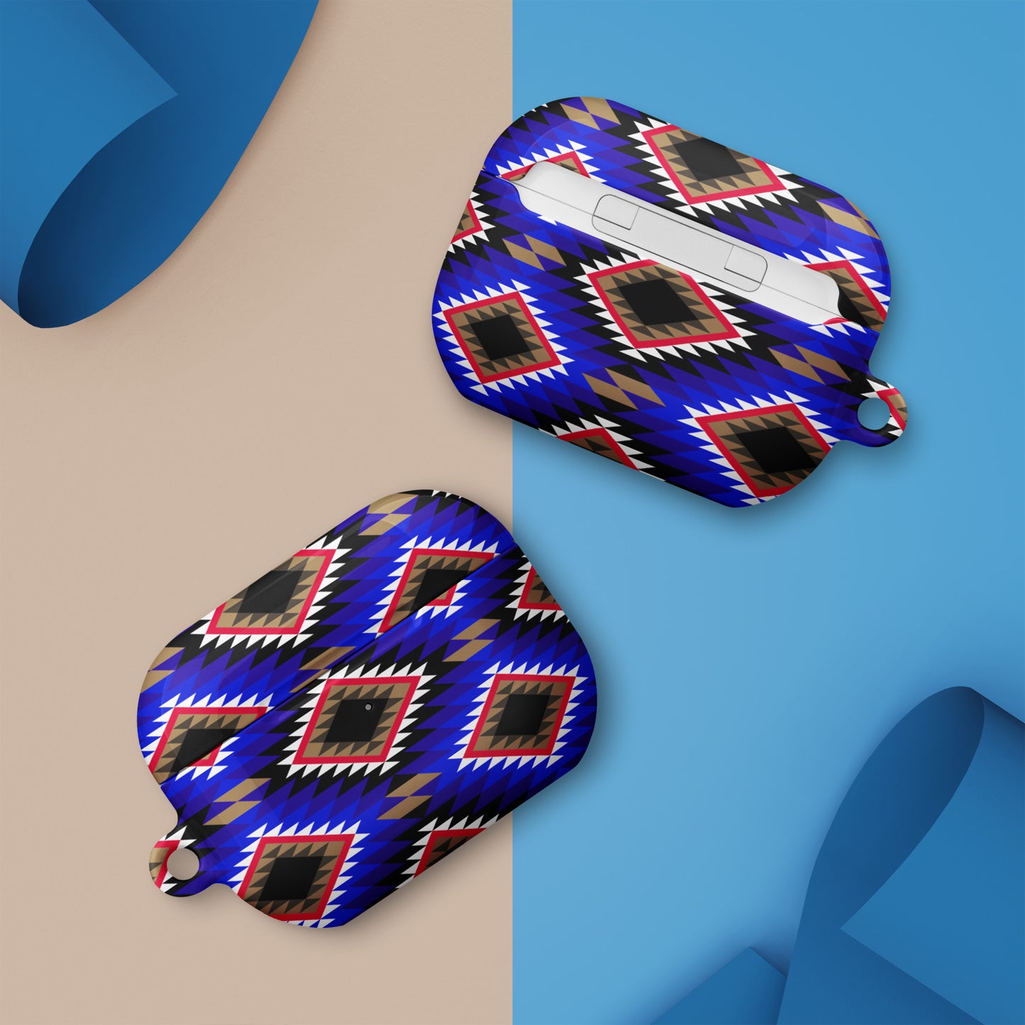 Diamonds Blue Mood Sadu Patterns - Case for AirPods® by Craitza©