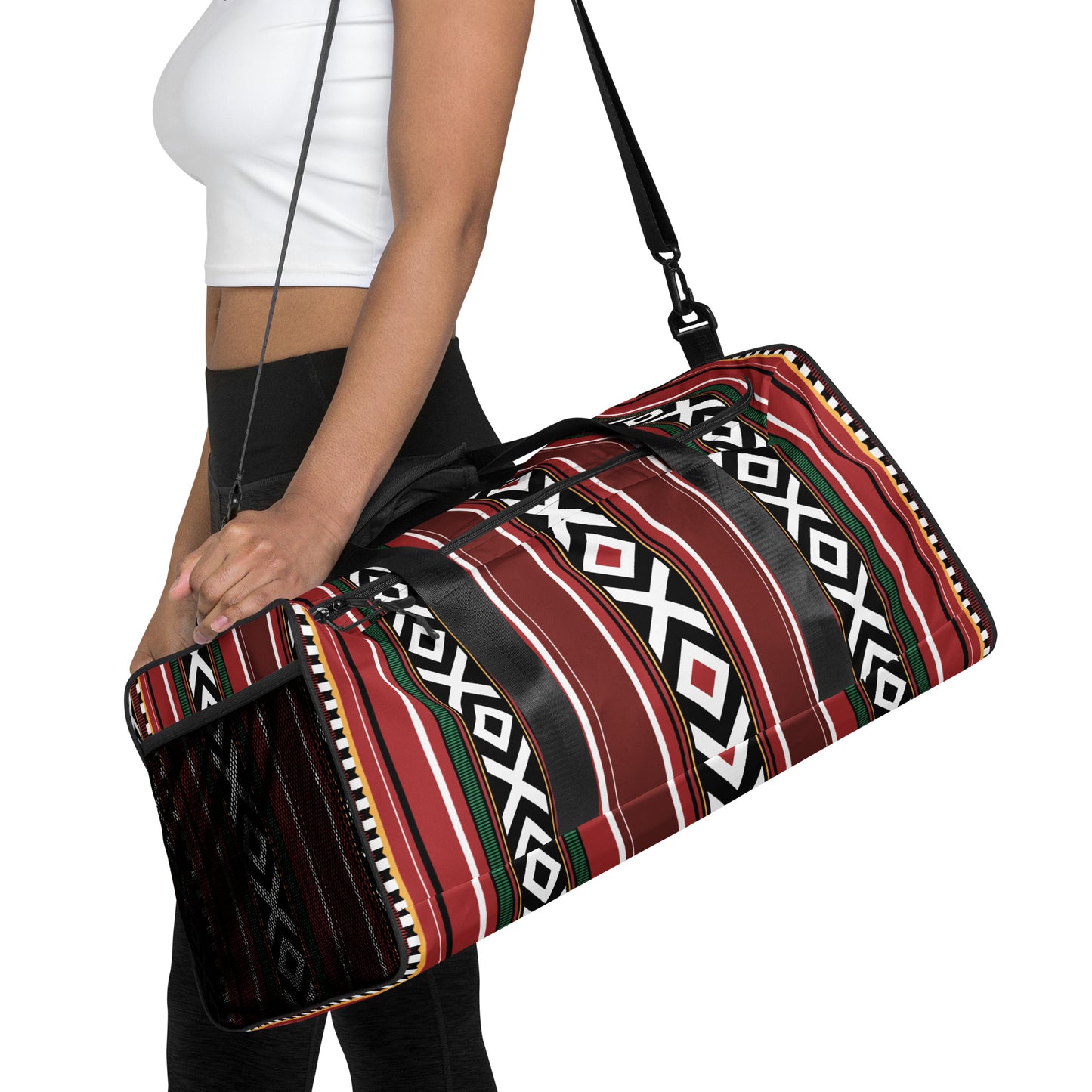 Detailed Motif Traditional Handmade Sadu Rug Duffle Bag By Craitza