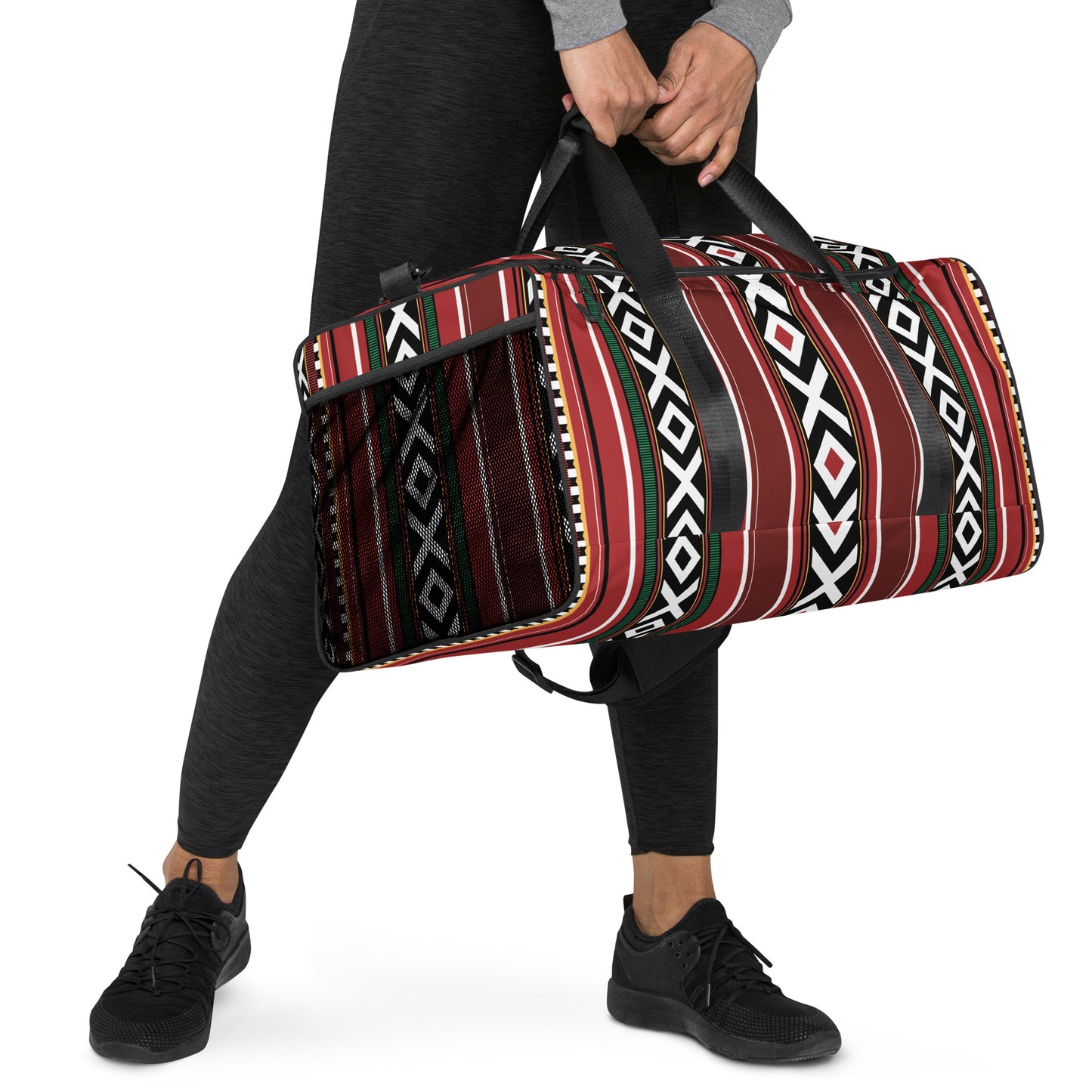 Detailed Motif Traditional Handmade Sadu Rug Duffle Bag By Craitza