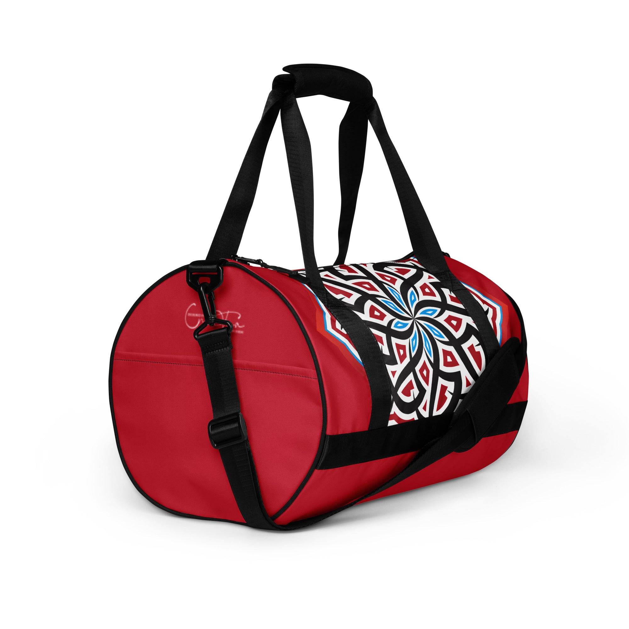 Luxury Ruby, Red, Cream and Brown outlet print gym bag