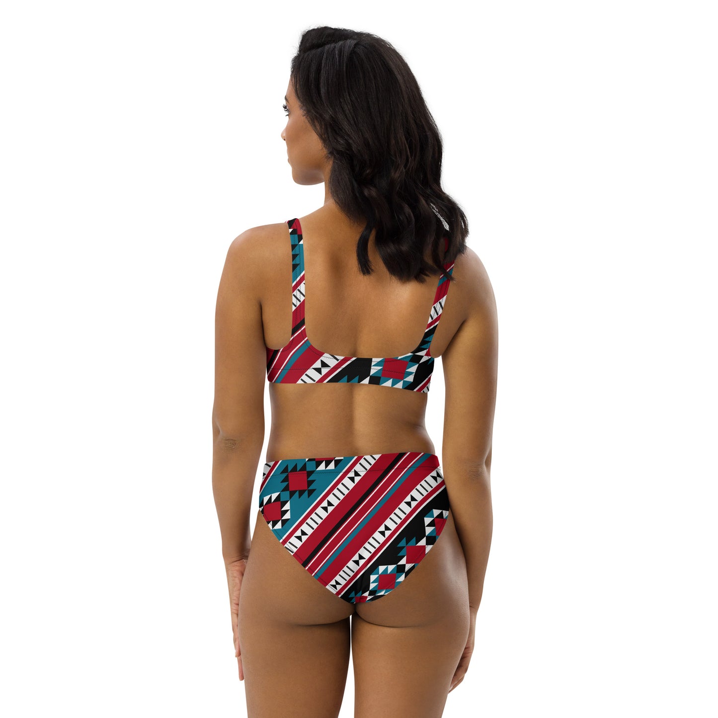 Sadu Diagonal Pattern From The Arabian Gulf Region Recycled high-waisted bikini by Craitza©