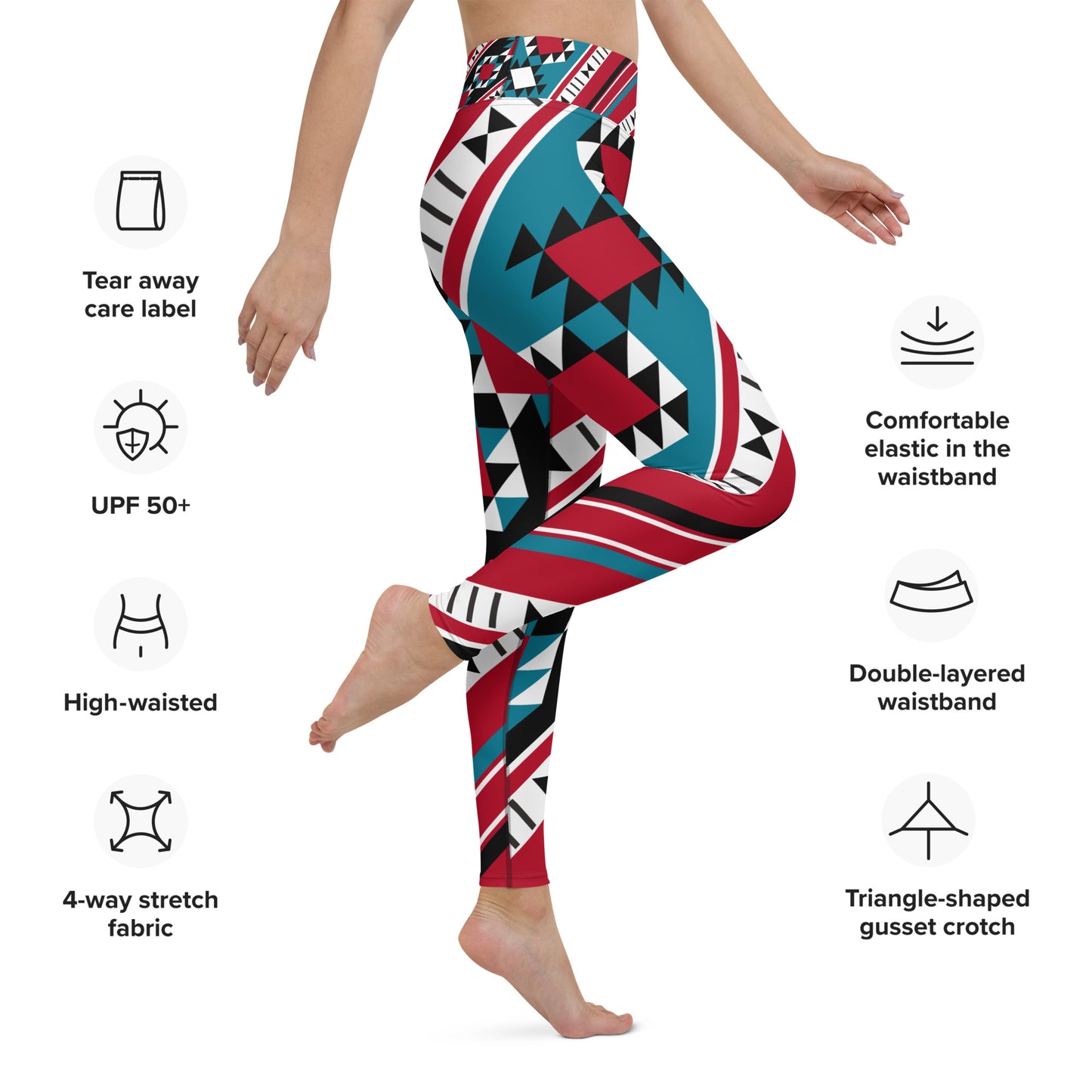 Diagonal Pattern Rug From The Arabian Gulf Region - Yoga Leggings by Craitza©