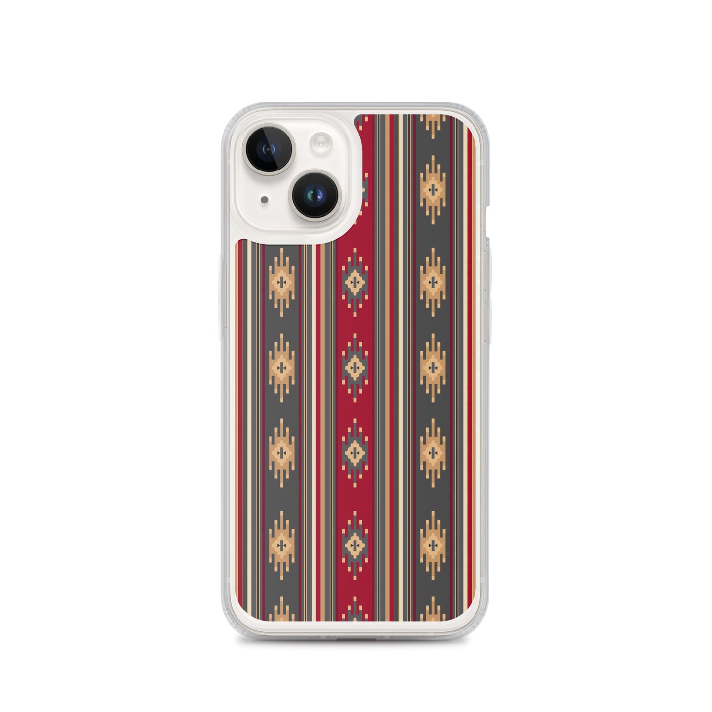 Red And Gold Traditional Retro Sadu Weaving Patterns - Clear Case for iPhone® by Craitza