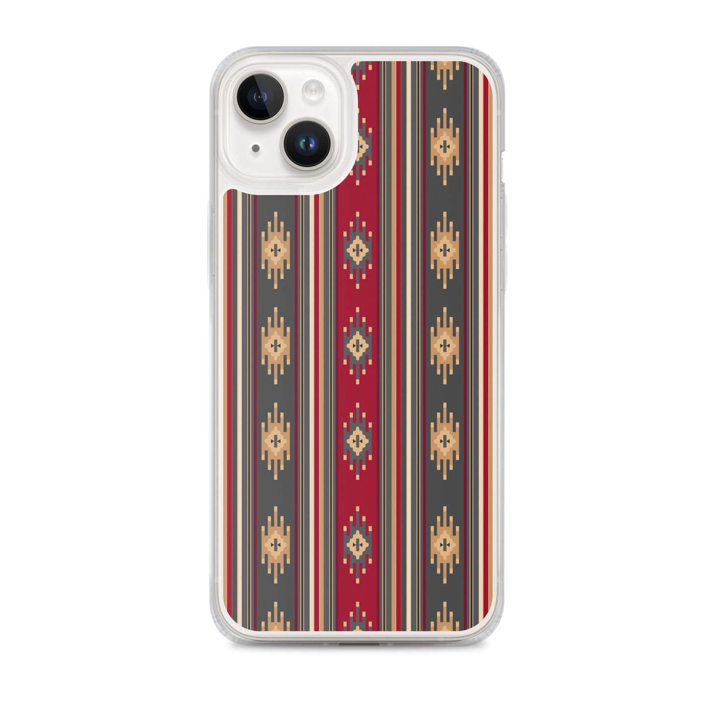 Red And Gold Traditional Retro Sadu Weaving Patterns - Clear Case for iPhone® by Craitza