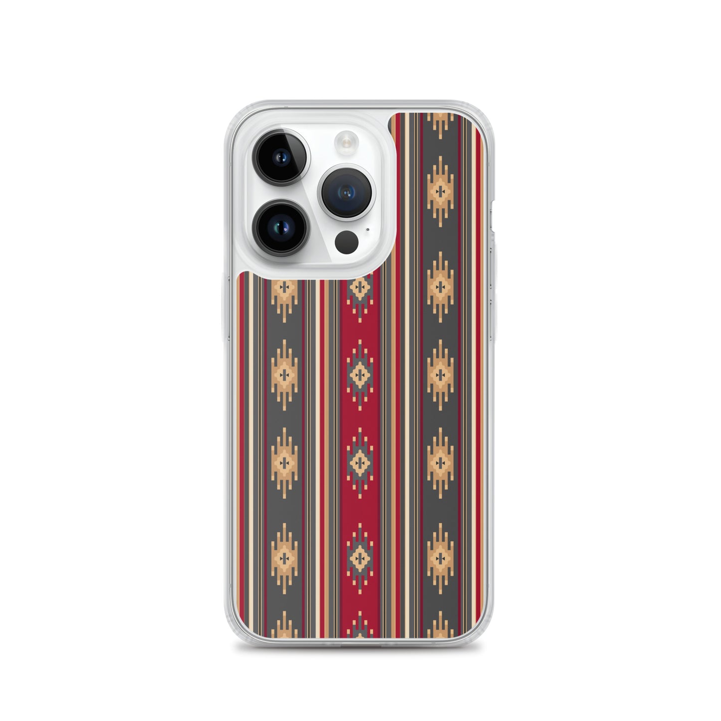 Red And Gold Traditional Retro Sadu Weaving Patterns - Clear Case for iPhone® by Craitza