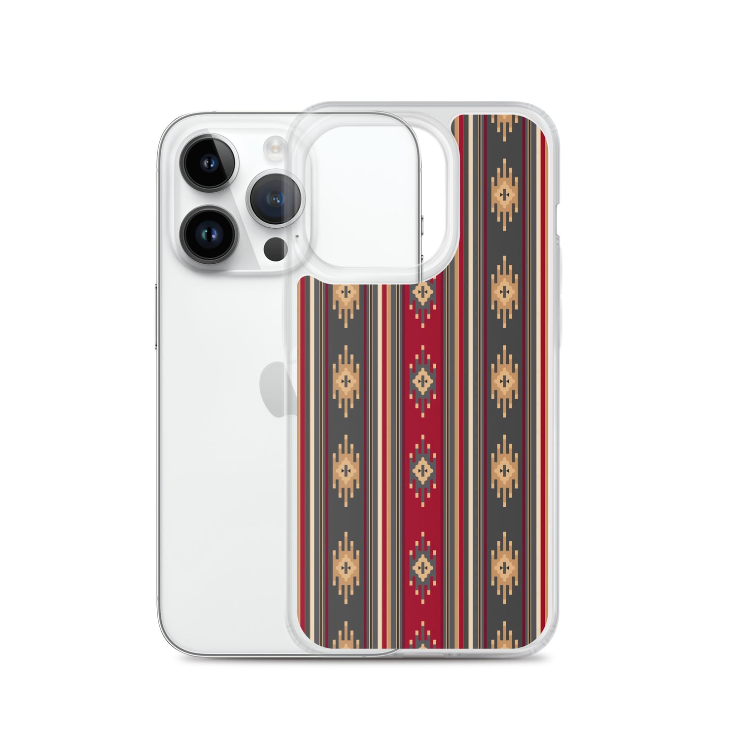 Red And Gold Traditional Retro Sadu Weaving Patterns - Clear Case for iPhone® by Craitza