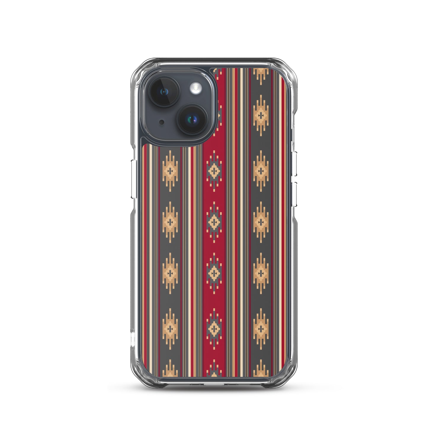 Red And Gold Traditional Retro Sadu Weaving Patterns - Clear Case for iPhone® by Craitza