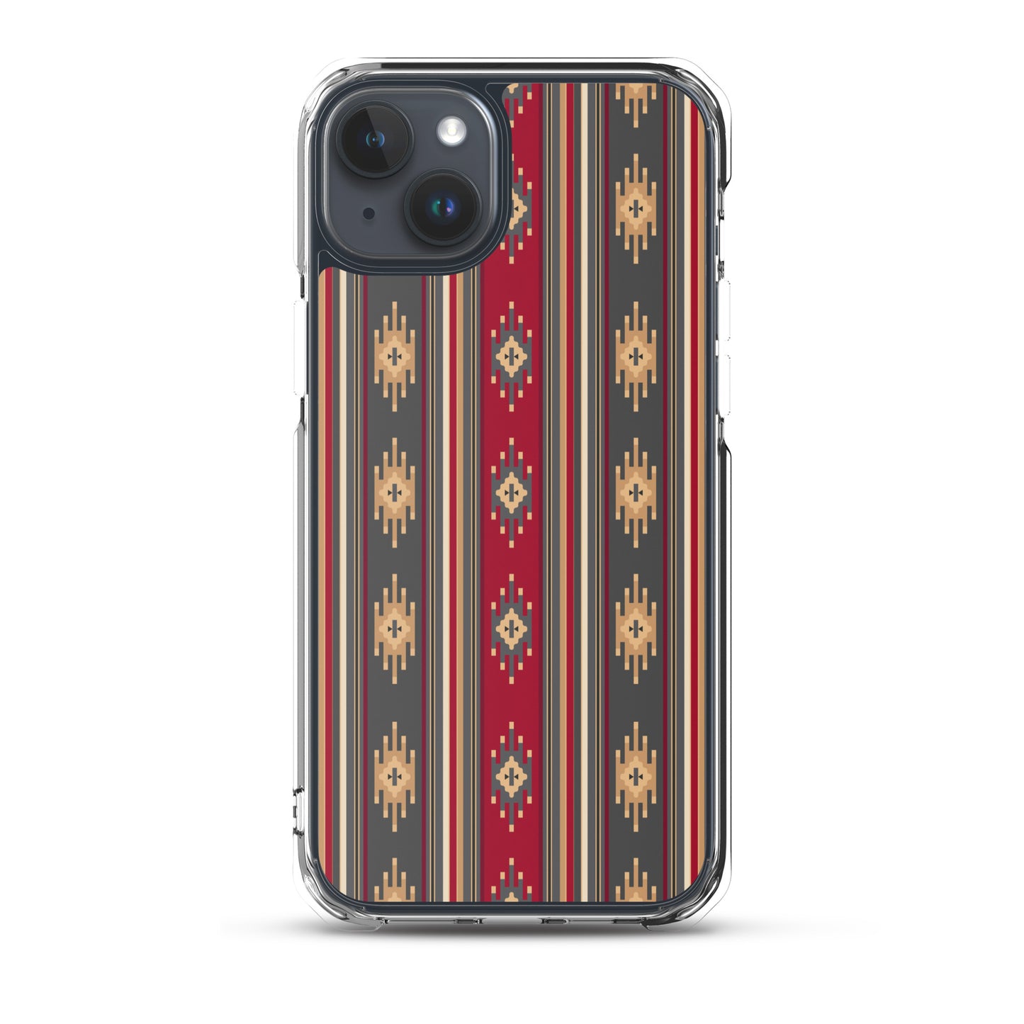 Red And Gold Traditional Retro Sadu Weaving Patterns - Clear Case for iPhone® by Craitza