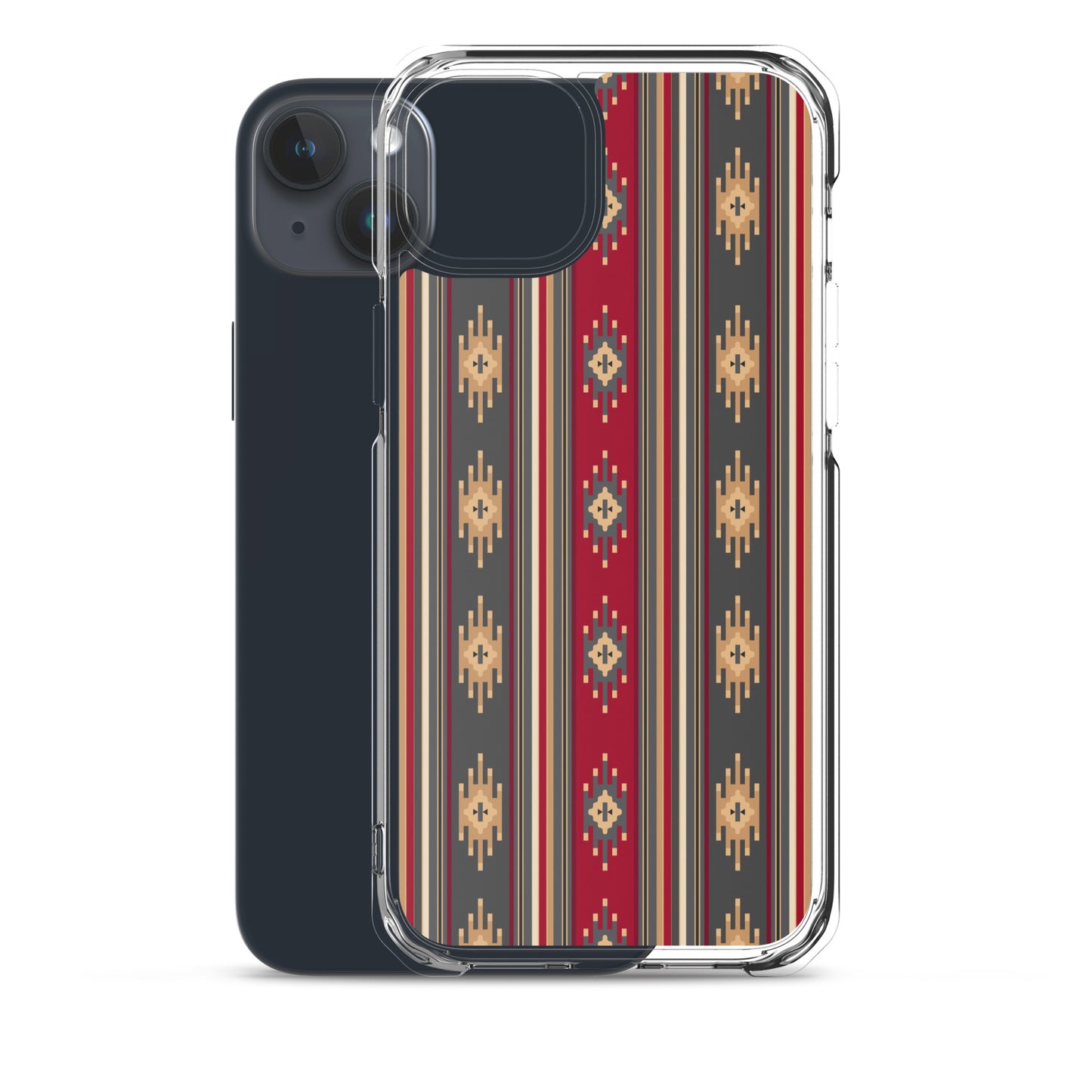 Red And Gold Traditional Retro Sadu Weaving Patterns - Clear Case for iPhone® by Craitza