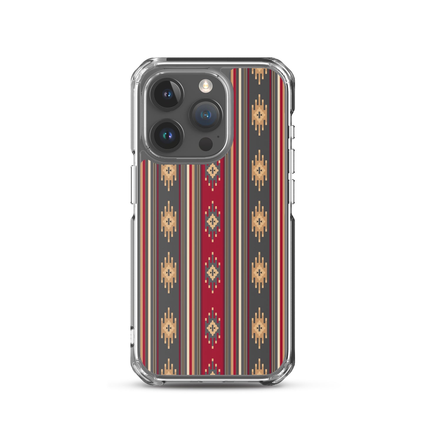 Red And Gold Traditional Retro Sadu Weaving Patterns - Clear Case for iPhone® by Craitza