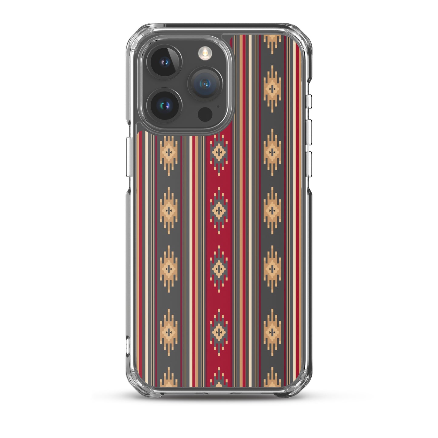 Red And Gold Traditional Retro Sadu Weaving Patterns - Clear Case for iPhone® by Craitza