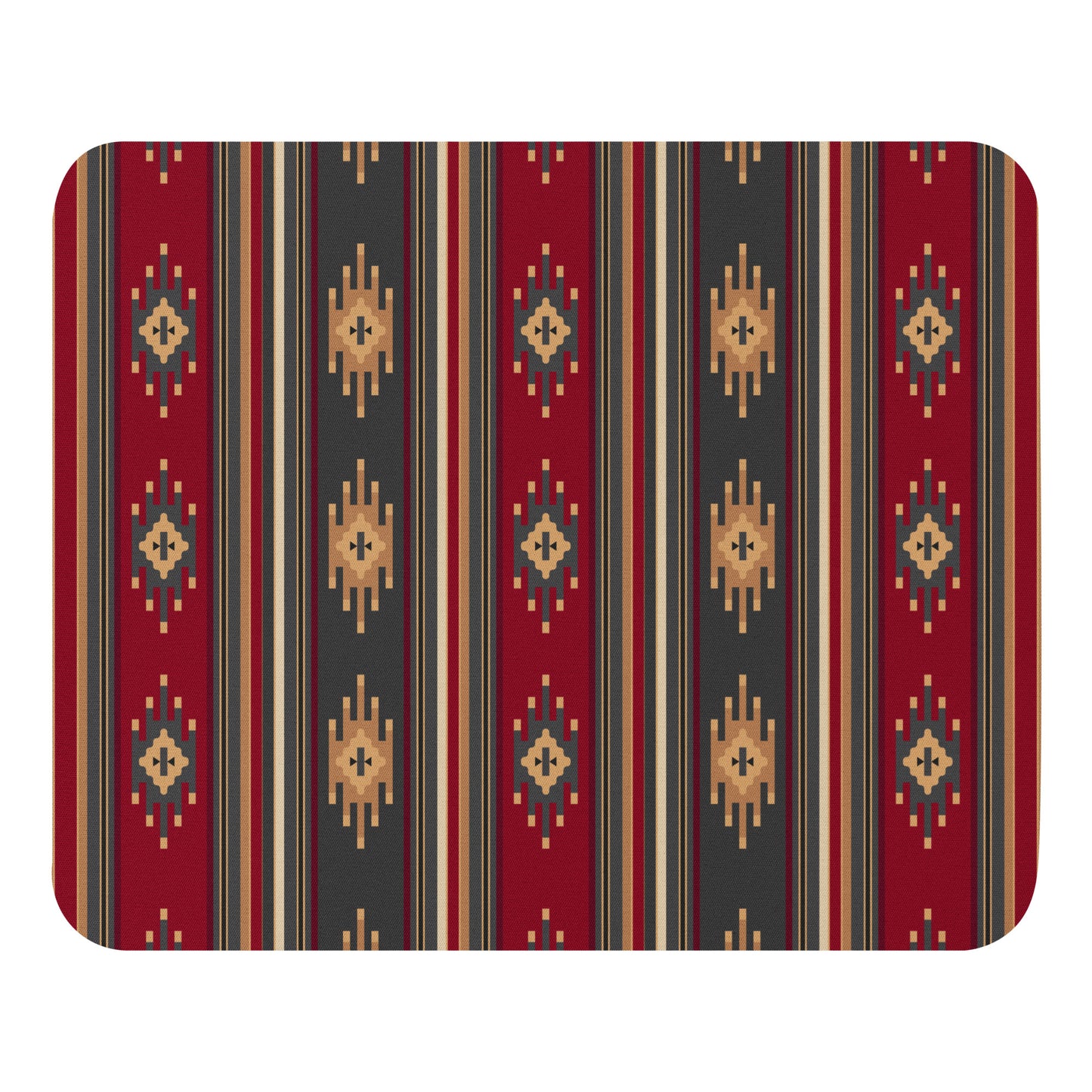 Red And Gold Traditional Retro Weaving Patterns Mouse Pad by Craitza