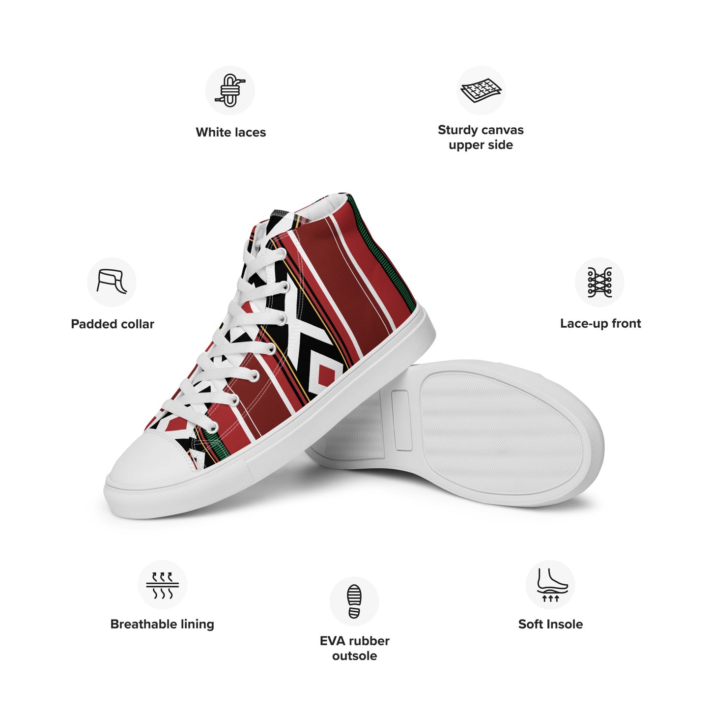 Sadu Traditional Vintage Patterns - Women’s high top canvas shoes by Craitza©