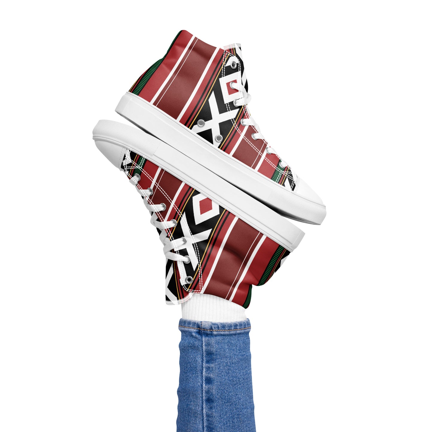 Sadu Traditional Vintage Patterns - Women’s high top canvas shoes by Craitza©