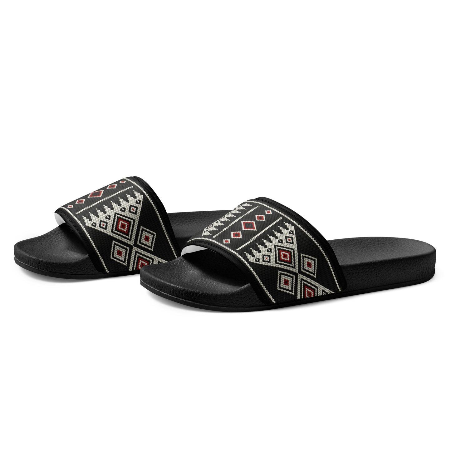 Black Sadu Vintage Pattern - Women's slides by Craitza©