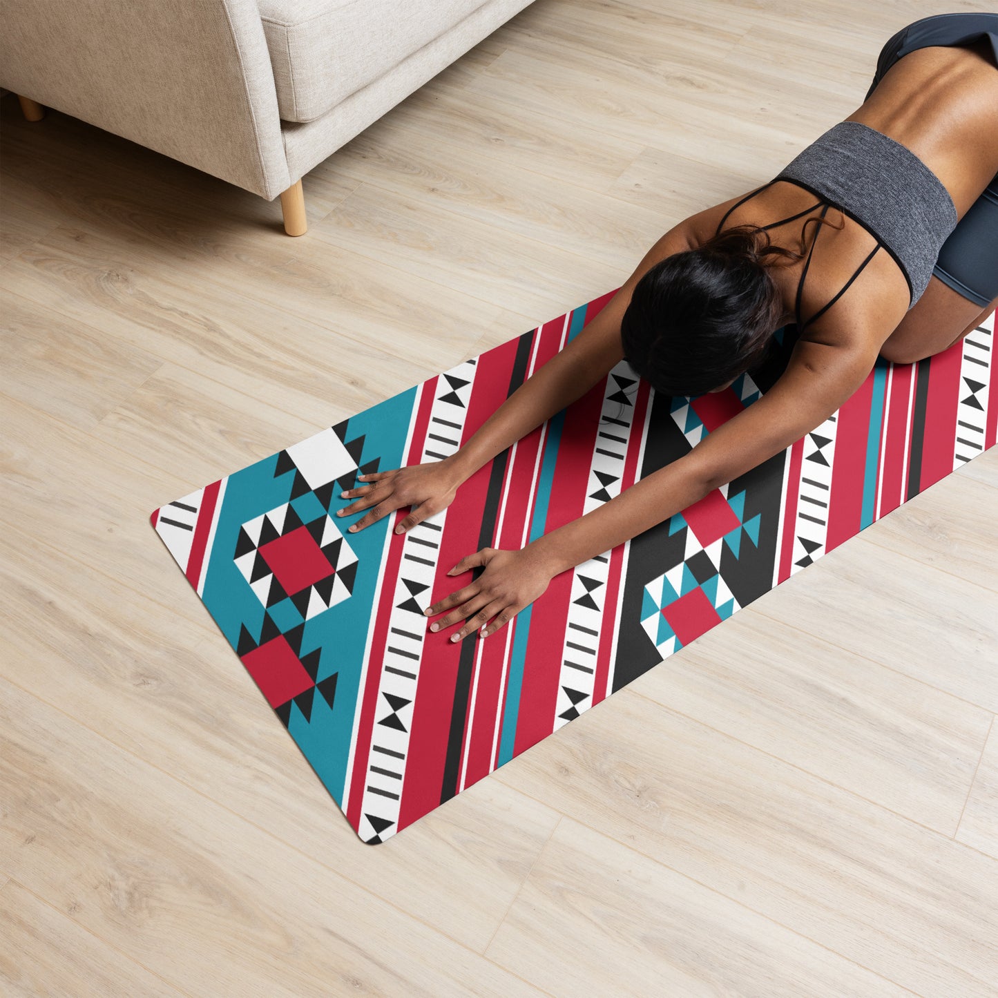 Diagonal Pattern Rug From The Arabian Gulf Region - Yoga mat by Craitza©